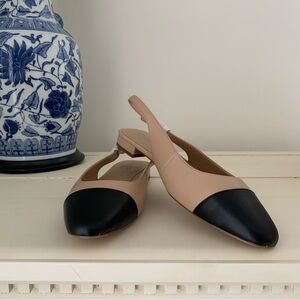 New J Crew Tan Black Ballet Flats